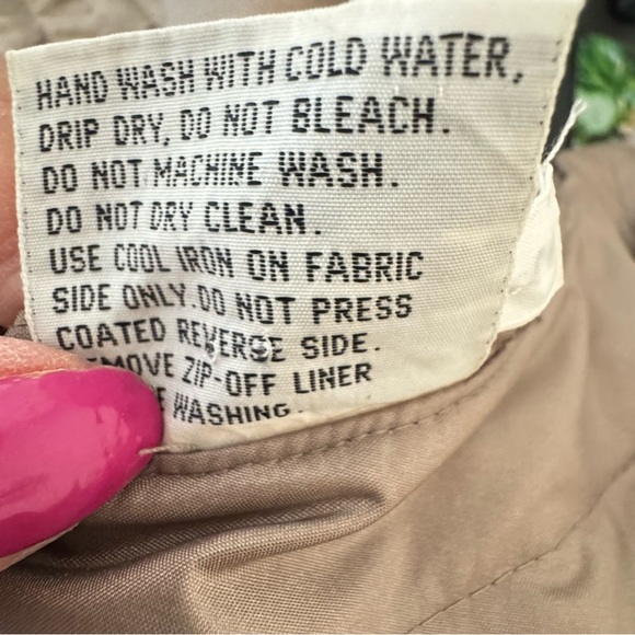 Vtg British Mist Long Trench Coat Women's size 14 Champagne Shimmer academia - Picture 16 of 16